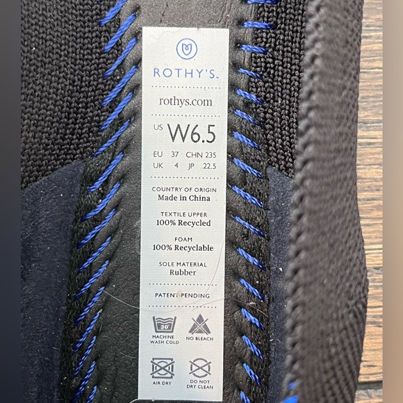 Rothy’s The Point Black Flats Womens size 6.5 - Picture 3 of 10